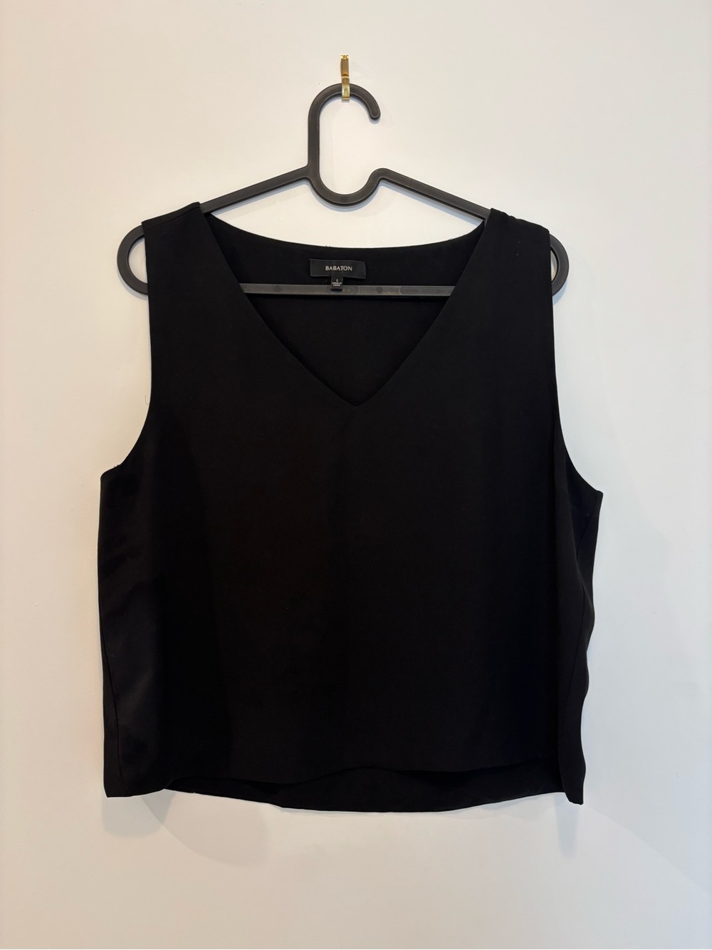 Babaton Black V-Neck Sleeveless Crop Top